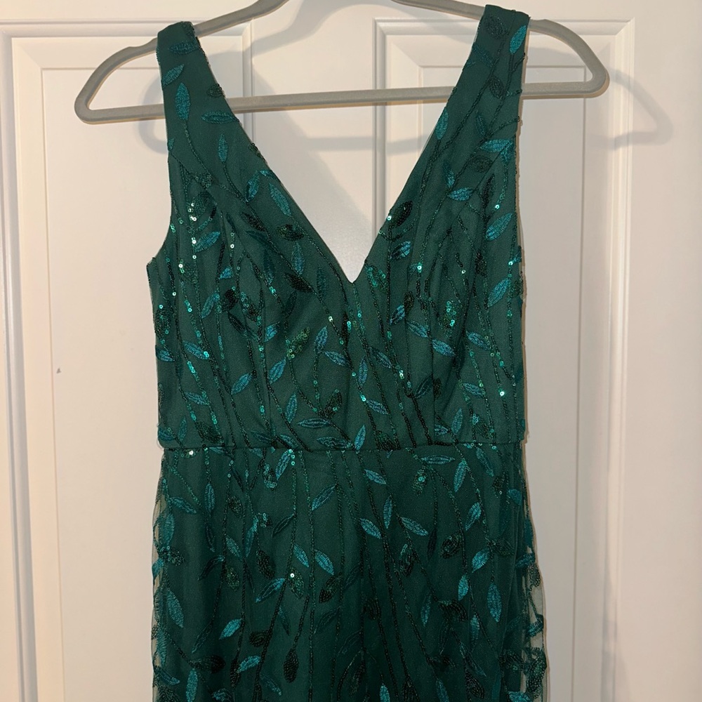 Formal green floor length dress, size small. Worn once.
